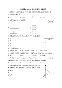 2023年新疆阿克苏地区中考数学一模试卷（含答案）