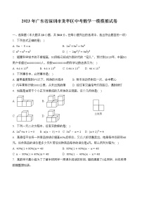 2023年广东省深圳市龙华区九年级中考数学一模模拟试卷（含答案）