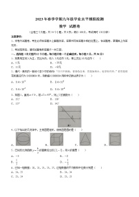 2023年云南省文山州文山市中考一模数学试题（含答案）