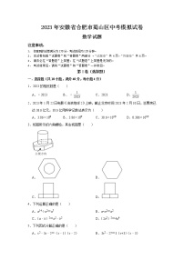 2023年安徽省合肥市蜀山区中考模拟数学试卷（含答案）