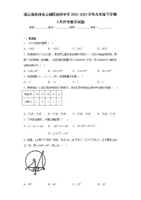 浙江省杭州市上城区杭州中学2022-2023学年九年级下学期3月月考数学试题