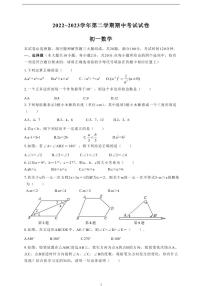 江苏省苏州立达中学2022-2023学年七年级下学期+数学期中考试试卷+