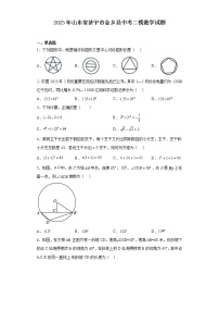 2023年山东省济宁市金乡县中考二模数学试题(含解析)