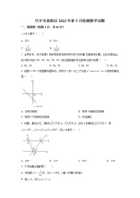 四川省巴中市恩阳区2022届九年级下学期5月检测数学试卷(含解析)