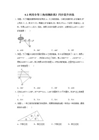 数学七年级下册第四章 三角形5 利用三角形全等测距离同步训练题