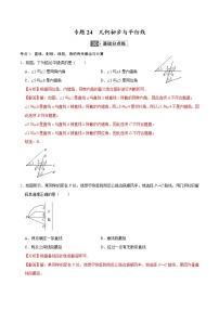 中考数学一轮复习考点巩固练习专题24  几何初步与平行线（教师版）