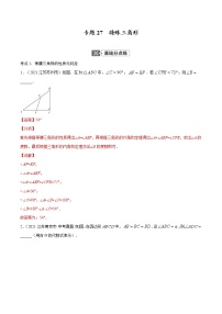 中考数学一轮复习考点巩固练习专题27  特殊三角形（教师版）