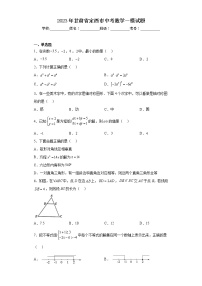 2023年甘肃省定西市中考数学一模试题-