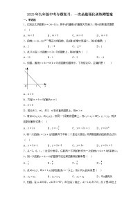 2023年九年级中考专题复习：一次函数强化训练