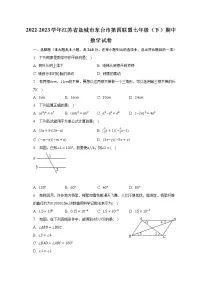 2022-2023学年江苏省盐城市东台市第四联盟七年级(下)期中数学试卷(含解析)