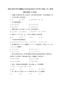 2022-2023学年安徽省六安市金安区汇文中学八年级（下）段考数学试卷（3月份）(含解析）