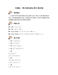 专题02 整式乘法的运算专项训练——2022-2023学年苏科版数学七年级下册单元综合复习(原卷版+解析版)