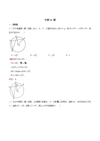 中考数学三轮冲刺考前过关练习专题12 圆（教师版）