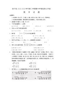 河南省洛阳市洛宁县2022-2023学年七年级下学期期中学情检测数学试卷