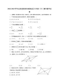 2022-2023学年山东省济南市南部山区八年级（下）期中数学试卷(含解析）