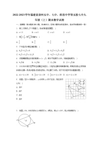 2022-2023学年福建省泉州五中、七中、科技中学等五校七中九年级（上）期末数学试卷（含解析）