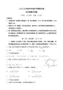 广饶县2022-2023学年第二学期期中九年级数学试题