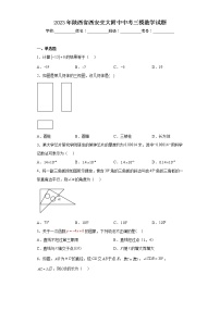 2023年陕西省西安交大附中中考三模数学试题