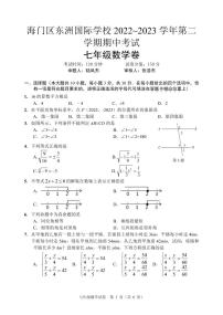 江苏省南通市海门区东洲国际学校2022-2023学年七年级下学期数学期中考试