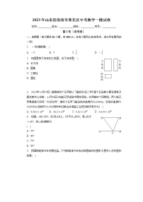 2023年山东省济南市莱芜区中考数学一模试卷