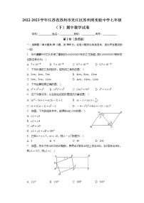 江苏省苏州市吴江区苏州湾实验初级中学2022-2023学年七年级下学期期中数学试卷