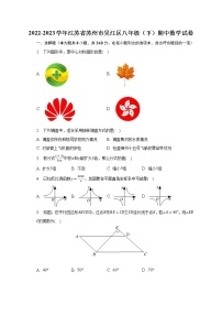 2022-2023学年江苏省苏州市吴江区八年级（下）期中数学试卷-（含解析）