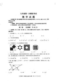 2023年山东省泰安市新泰市九年级中考数学第一次模拟考试