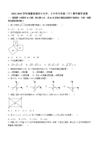 福建省福州第十九中学、第十六中学2022-2023学年八年级下学期期中数学试卷（含答案）