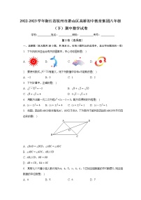 浙江省杭州市萧山区高桥初中教育集团2022-2023学年八年级下学期期中数学试卷（含答案）