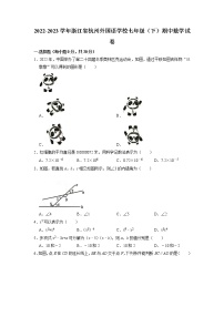 浙江省杭州外国语学校2022-2023学年下学期七年级期中数学试卷