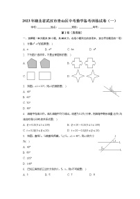 2023年湖北省武汉市青山区中考数学备考训练试卷（一）(含答案)