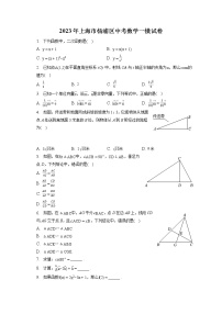 2023年上海市杨浦区中考数学一模试卷(含答案解析)