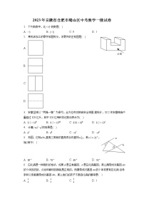 2023年安徽省合肥市蜀山区中考数学一模试卷(含答案解析)