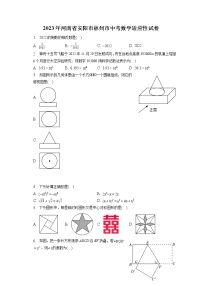 2023年河南省安阳市林州市中考数学适应性试卷(含答案解析)