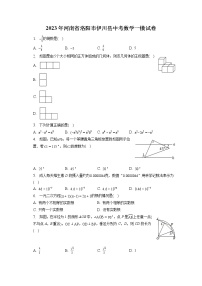 2023年河南省洛阳市伊川县中考数学一模试卷(含答案解析)