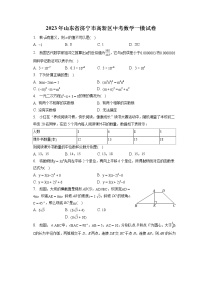 2023年山东省济宁市高新区中考数学一模试卷(含答案解析)