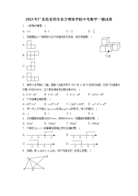 2023年广东省东莞市东方明珠学校中考数学一模试卷（含答案解析）