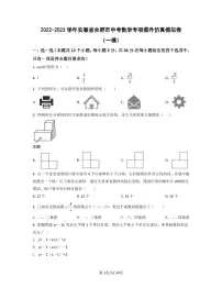 2022-2023学年安徽省合肥市中考数学专项提升仿真模拟卷（一模二模）含答案