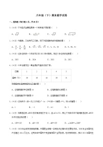 沪科版数学八年级下册 期末数学试卷 及答案解析1