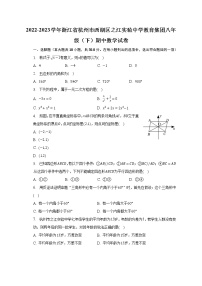 2022-2023学年浙江省杭州市西湖区之江实验中学教育集团八年级（下）期中数学试卷（含解析）