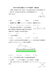 2023年河北省邢台三中中考数学一模试卷(含解析)