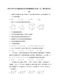 2022-2023学年湖南省长沙市明德集团九年级（下）期中数学试卷（含解析）