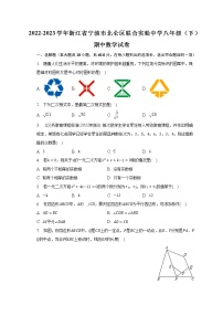 2022-2023学年浙江省宁波市北仑区联合实验中学八年级（下）期中数学试卷（含解析）