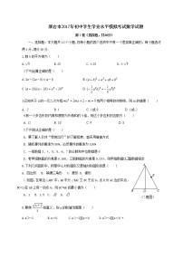 烟台市2017年初中学业水平模拟数学试题及答案