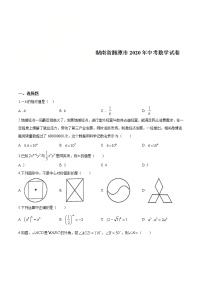 湖南省湘潭市 2020年中考数学试题（原卷版）