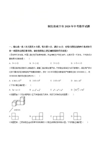 湖北省咸宁市2020年中考数学试题（原卷版）