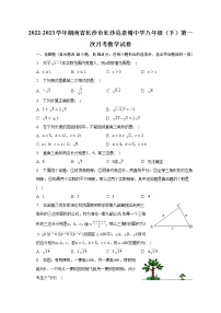 2022-2023学年湖南省长沙市长沙县泉塘中学八年级（下）第一次月考数学试卷（含解析）