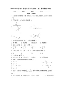 广东省东莞市2022-2023学年七年级下学期期中数学试卷