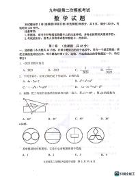 2023年山东省新泰市泰安市九年级二模数学试题