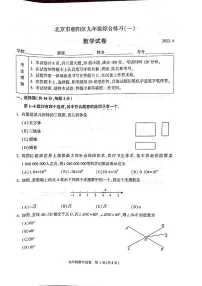 2023年北京市朝阳区九年级中考一模数学试题